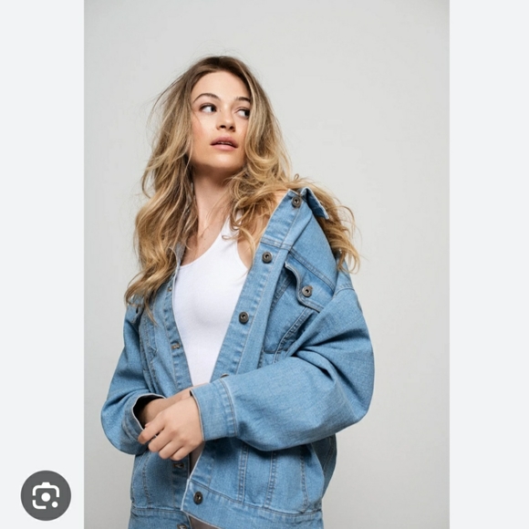 Womance light green XS oversized jeans jacket - Picture 4 of 6